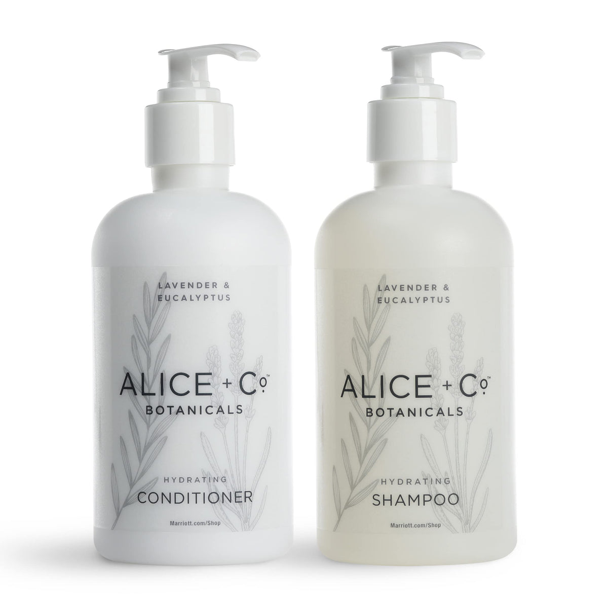 Alice + Co. front packaging showing both 8.5 oz bottles and calming scent benefits