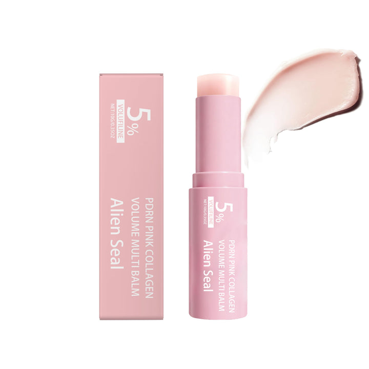Alien Seal front view of pink multi balm stick showing compact design and easy application