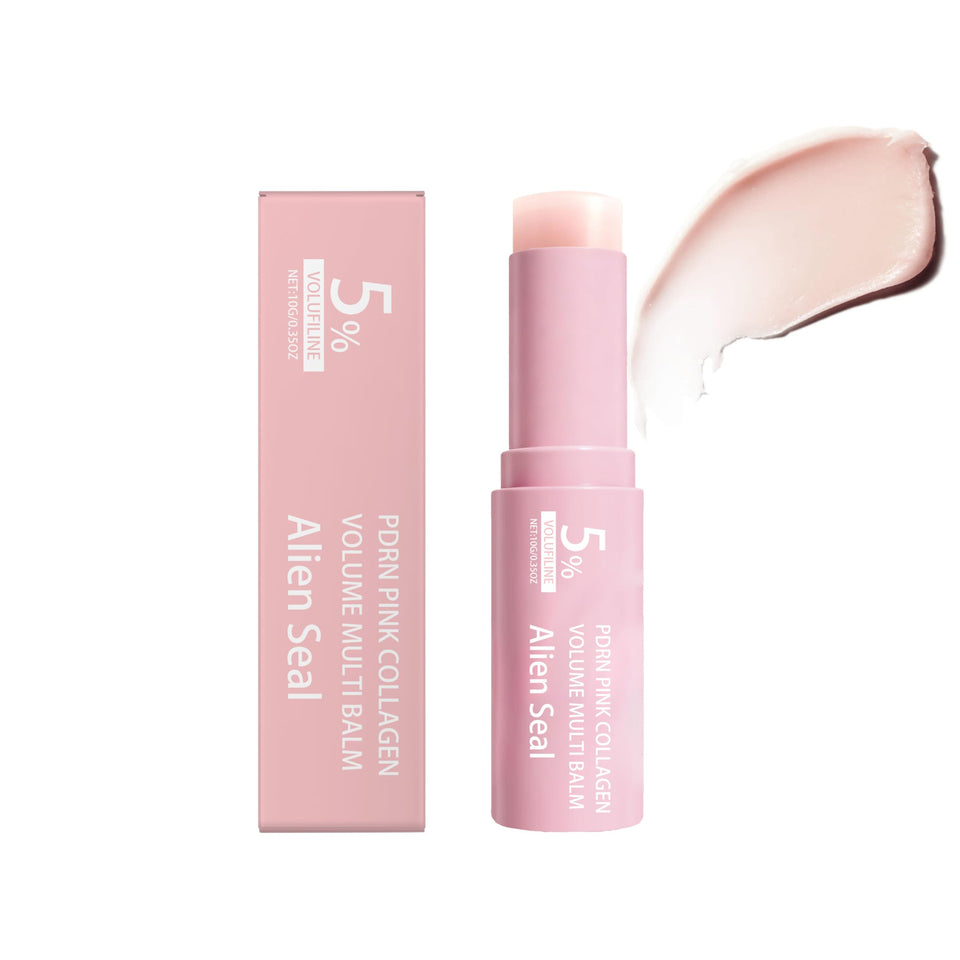 Alien Seal front view of pink multi balm stick showing compact design and easy application