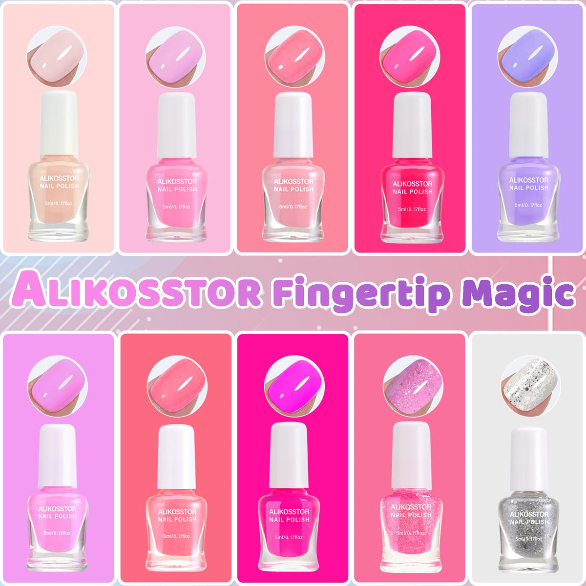 ALIKOSSTOR peel-off demo showing easy removal benefit without harsh removers