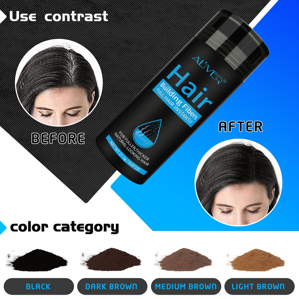 ALIVER applying fibers to crown area demonstrating quick concealment benefit