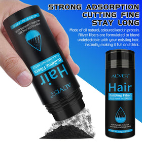 ALIVER split before and after image exhibiting fuller-looking hair benefit