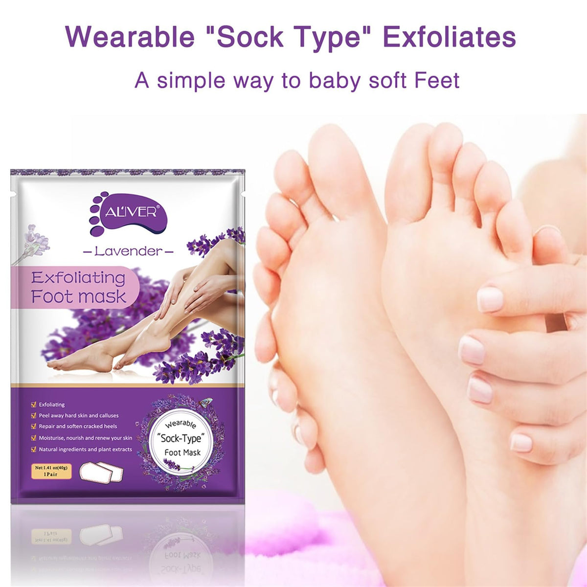 ALIVER bootie applied on foot demonstration showing comfortable fit and coverage