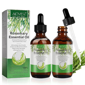 ALIVER rosemary front packaging showing two amber bottles and label benefits