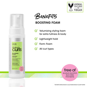 All About Curls close-up label highlighting clean, sulfate-free formula