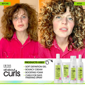 All About Curls fine mist texture demonstrating even lightweight coverage