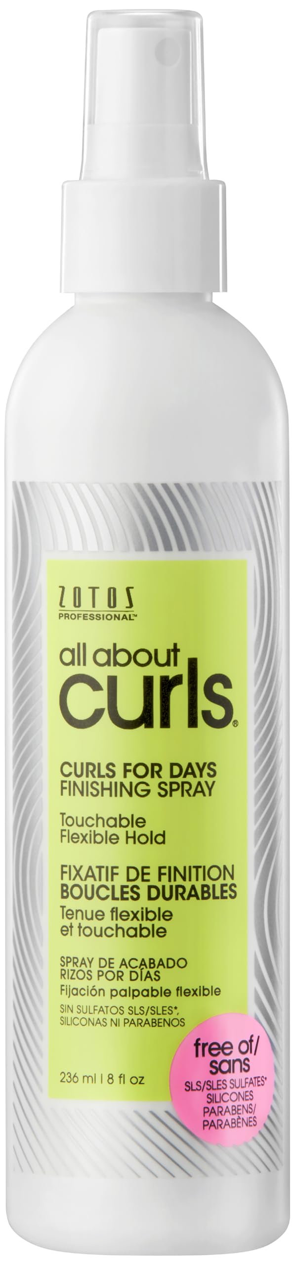 All About Curls front packaging shows bottle and brand, highlighting hold