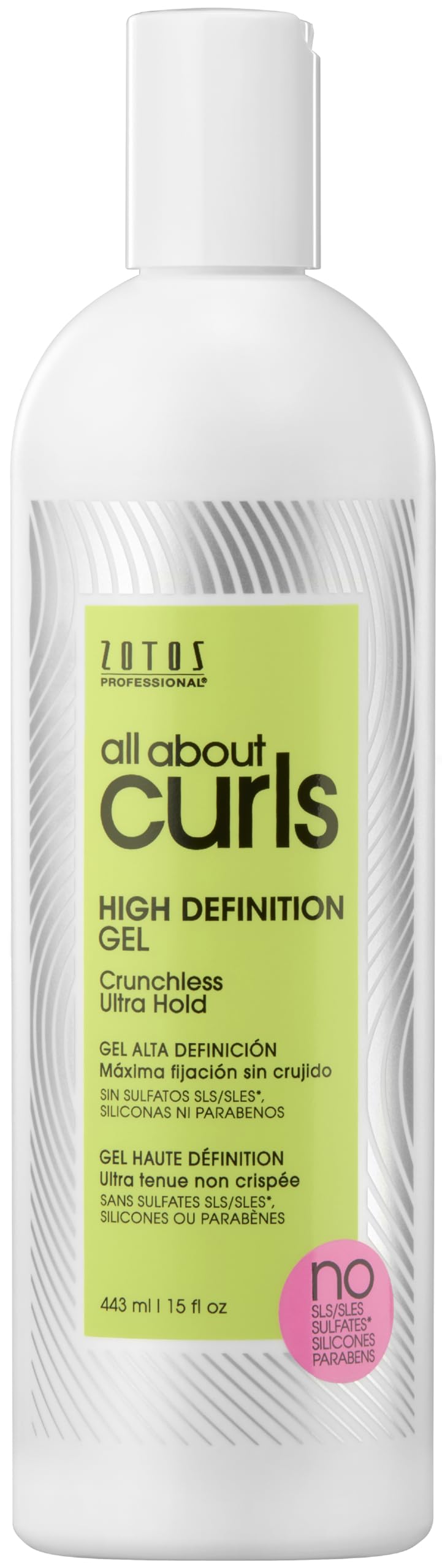 ALL ABOUT CURLS front bottle view showing product and branding benefits
