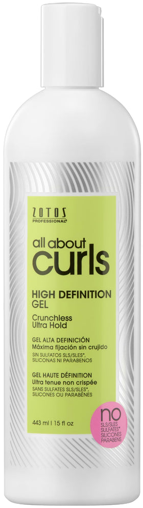 ALL ABOUT CURLS front bottle view showing product and branding benefits