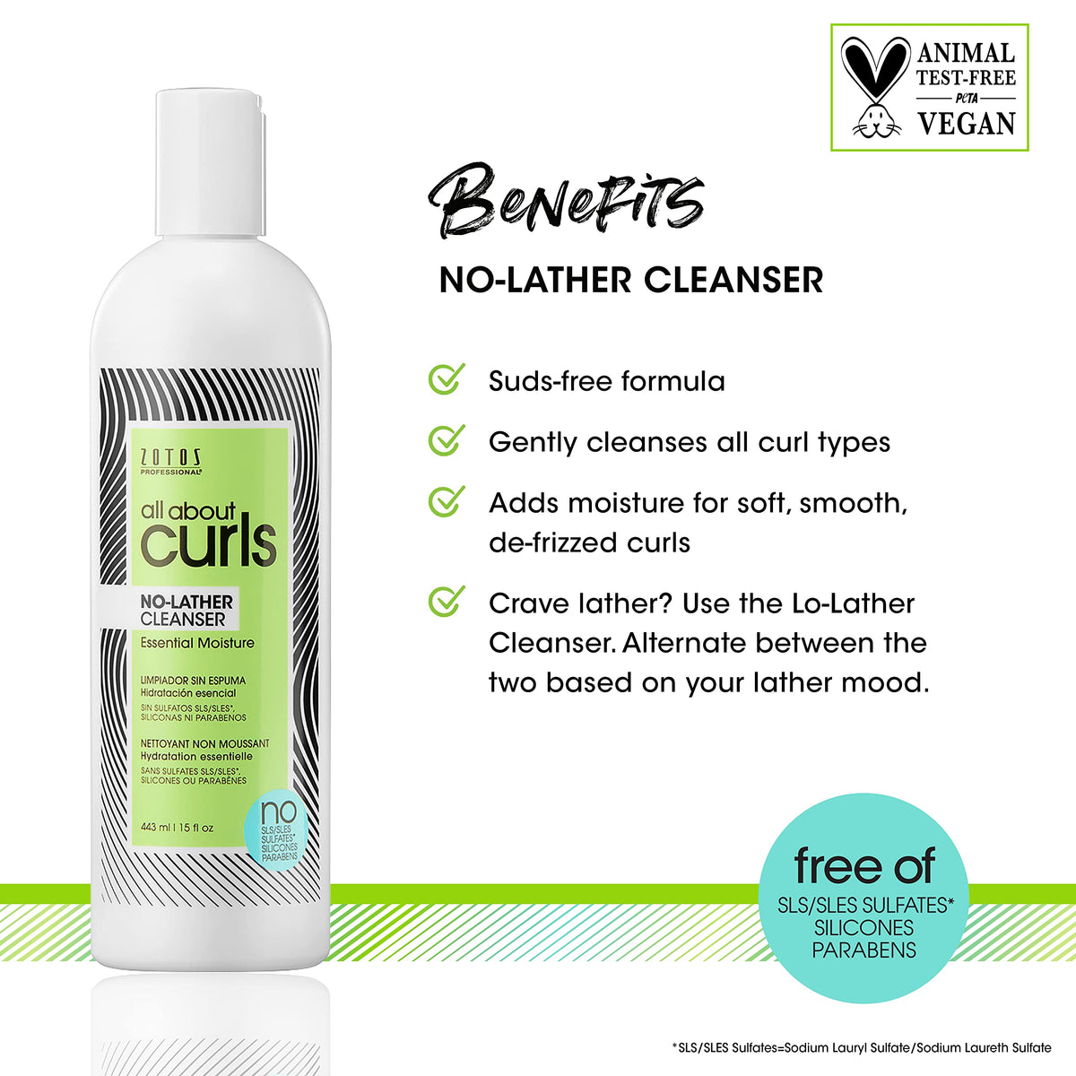 All About Curls close-up of pump and label highlighting ingredient clarity