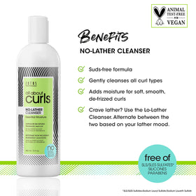 All About Curls close-up of pump and label highlighting ingredient clarity