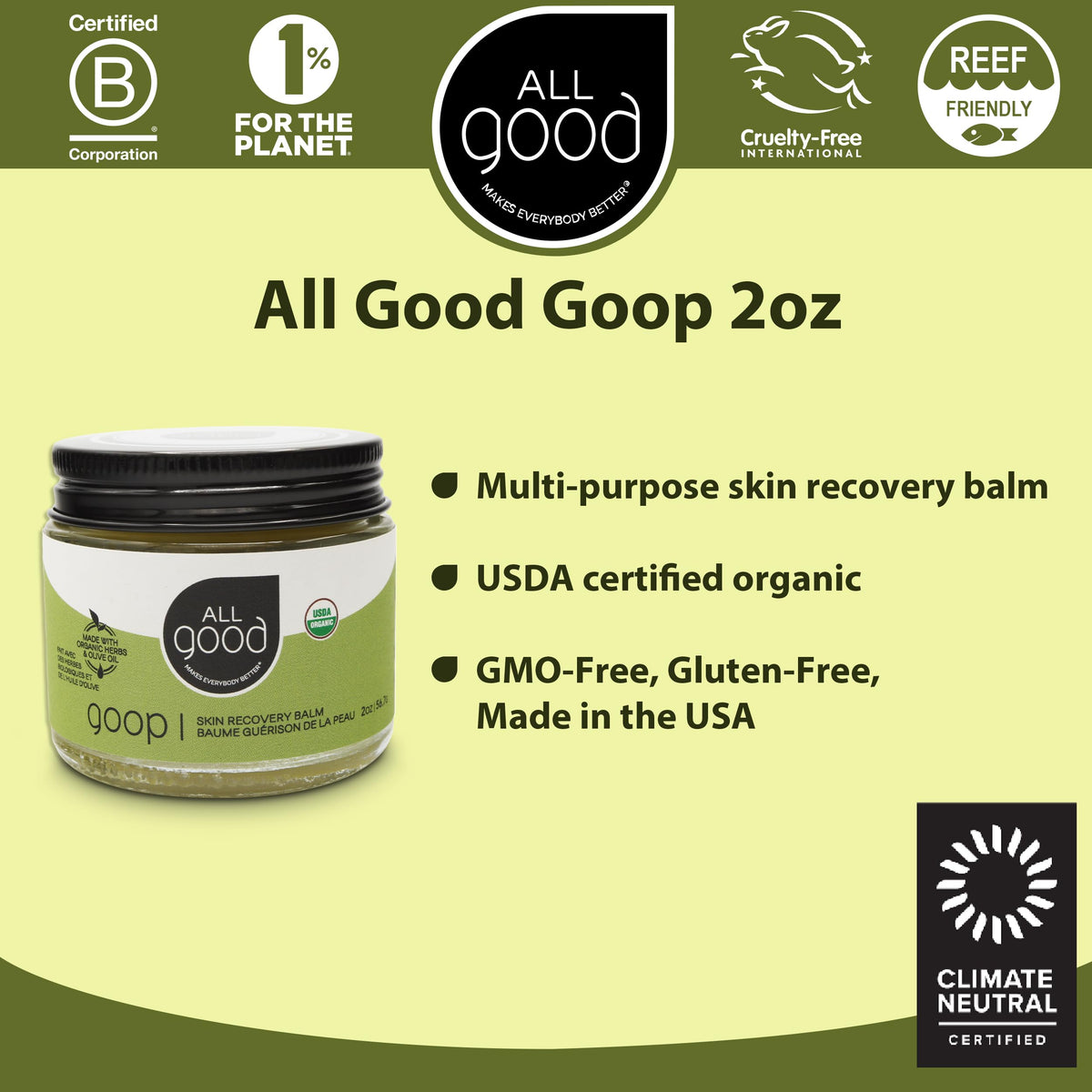 All Good Goop applied on hand demonstrating quick hydration and soothing benefit