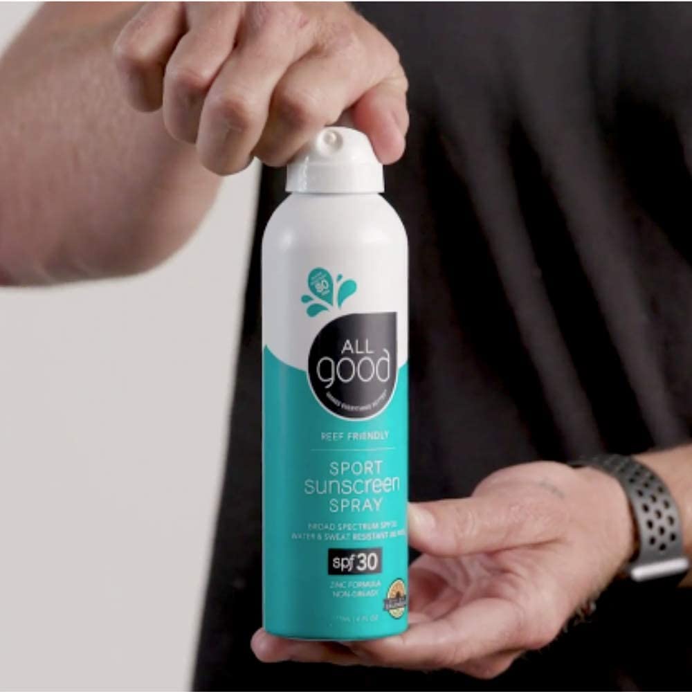 All Good ingredients label highlighting zinc oxide and botanicals