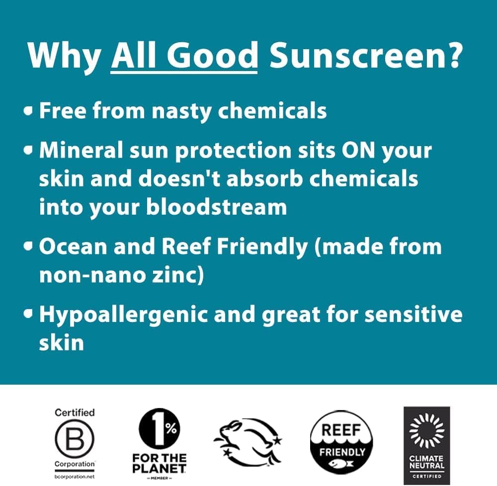 All Good Sunscreen applied on arm demonstrating non-greasy finish