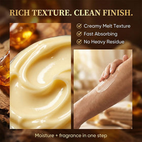 Allaura Beauty shea cocoa coconut ingredients arranged to show rich moisturizing benefits