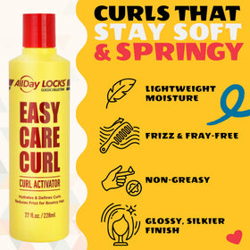 AllDay Locks applied to damp hair demonstrating easy styling and hydration
