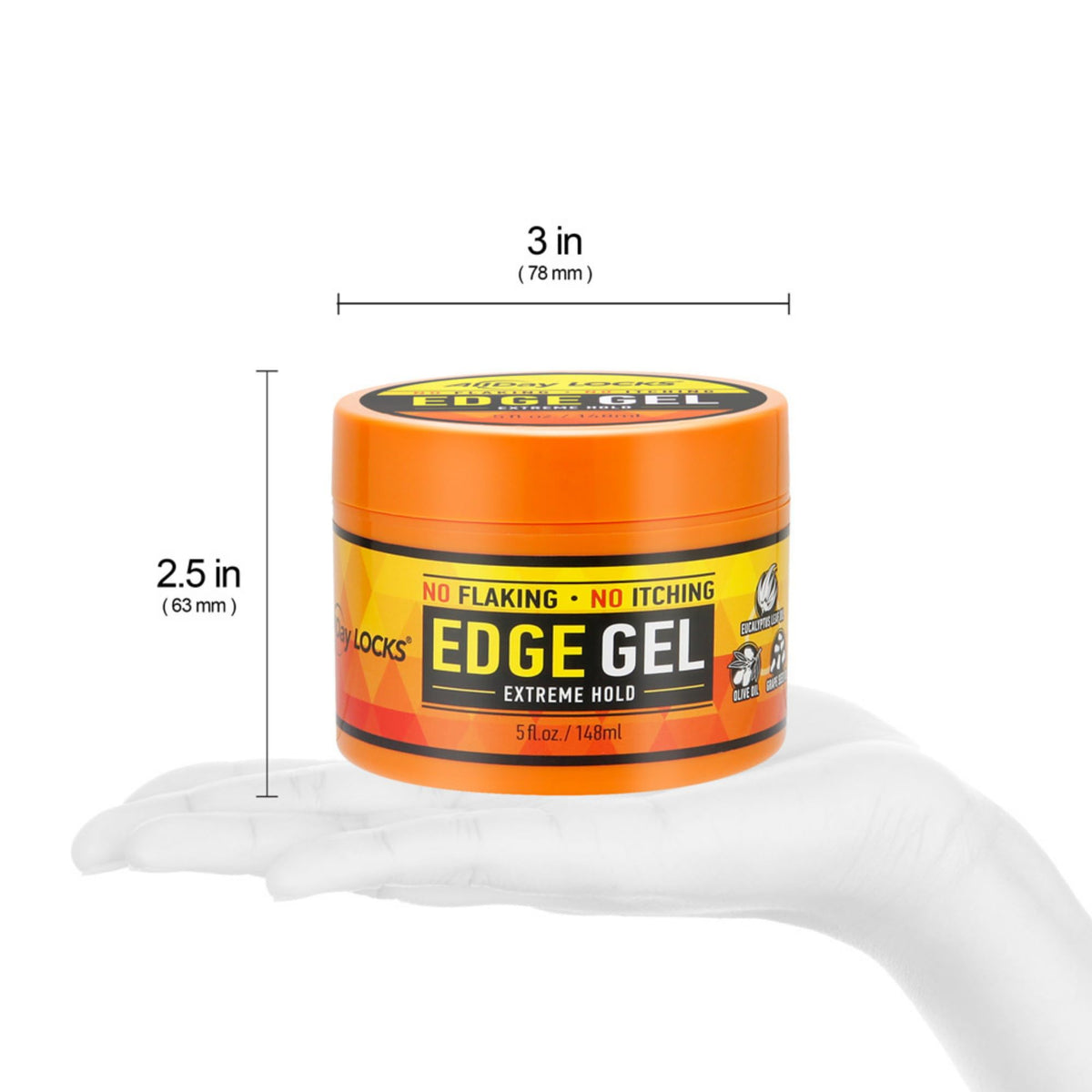 AllDay Locks applied to hairline demonstrating edge control and sleek, frizz-free finish