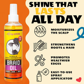 AllDay Locks being sprayed on scalp to hydrate and soothe