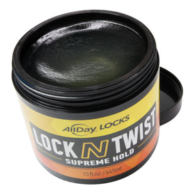 AllDay Locks label close-up highlighting ingredients and benefits on jar