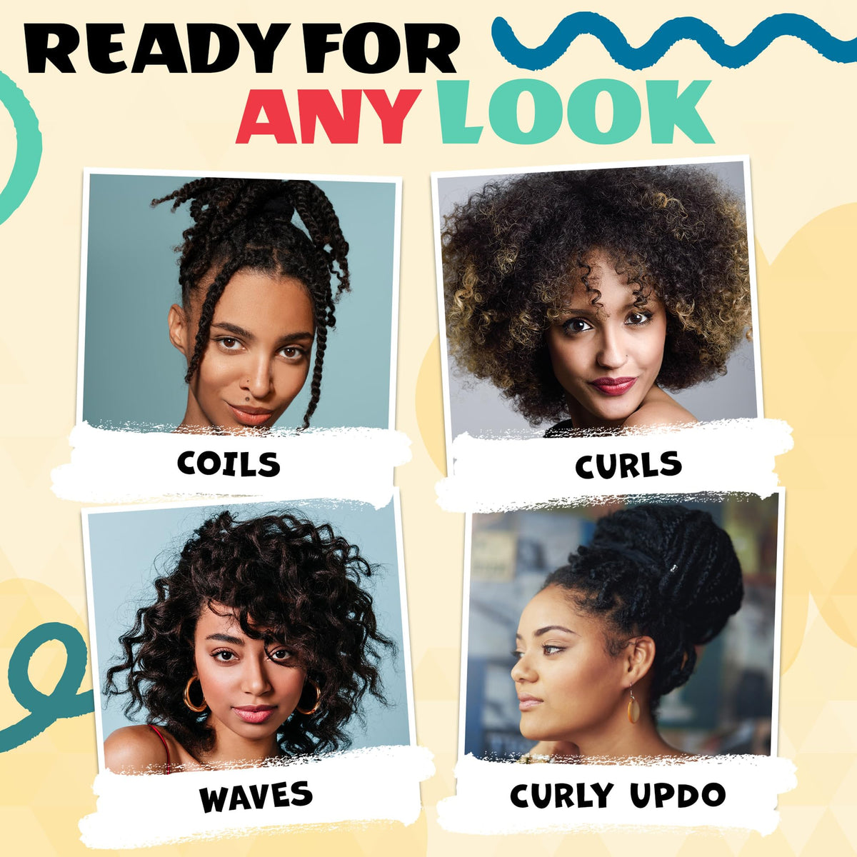 AllDay Locks on model with beachy waves illustrating moisture, bounce, and natural finish