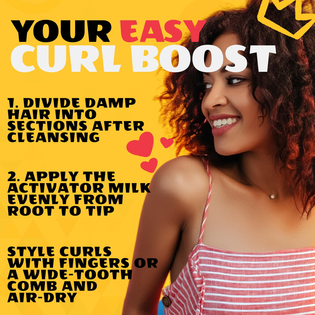 AllDay Locks styled curly hair in lifestyle scene showing defined glossy curls