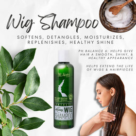 AllDay Locks soaking a synthetic wig demonstrating detangling benefit