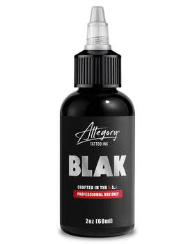 Allegory BLAK front bottle showing clear PET container and label for identification