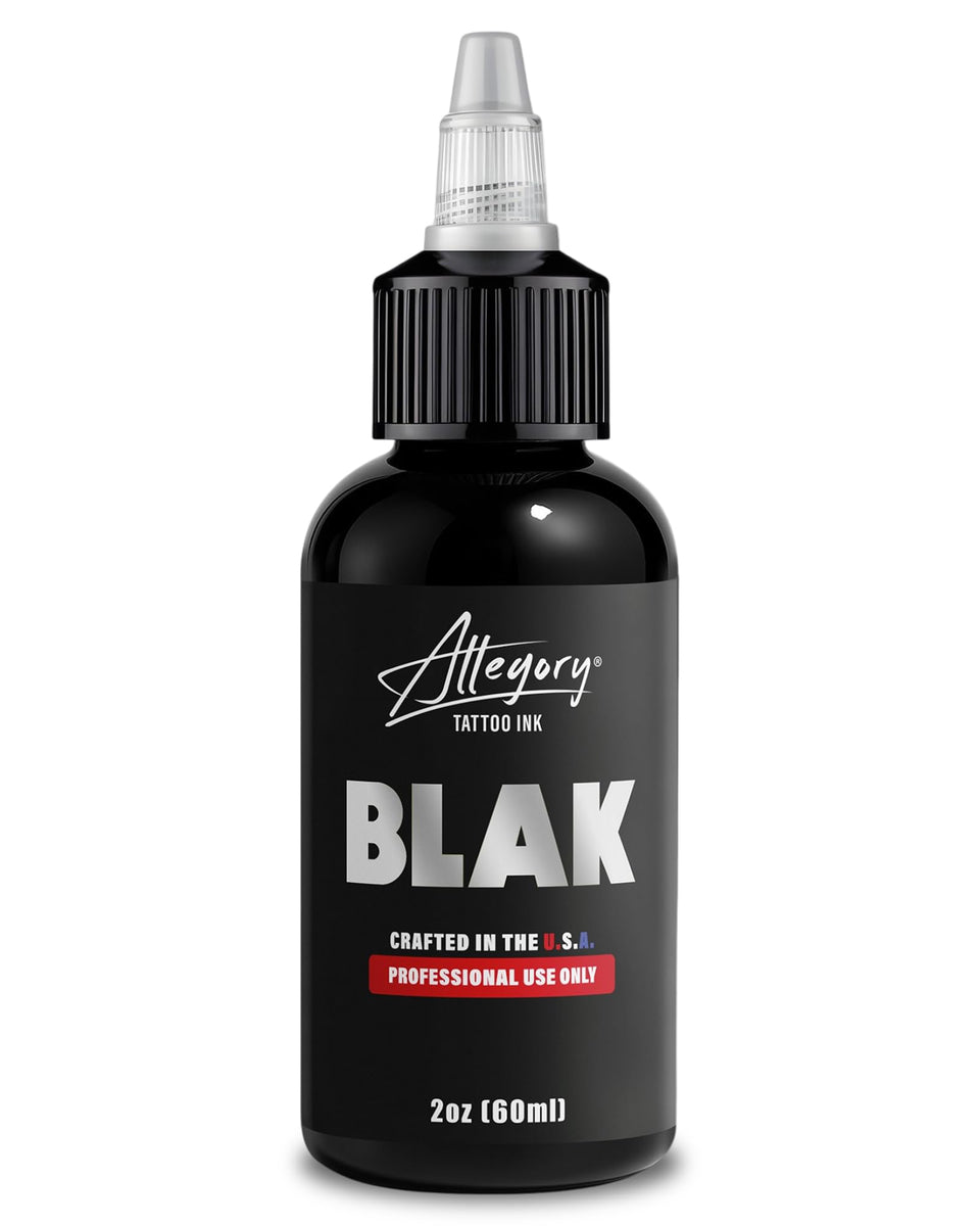 Allegory BLAK front bottle showing clear PET container and label for identification