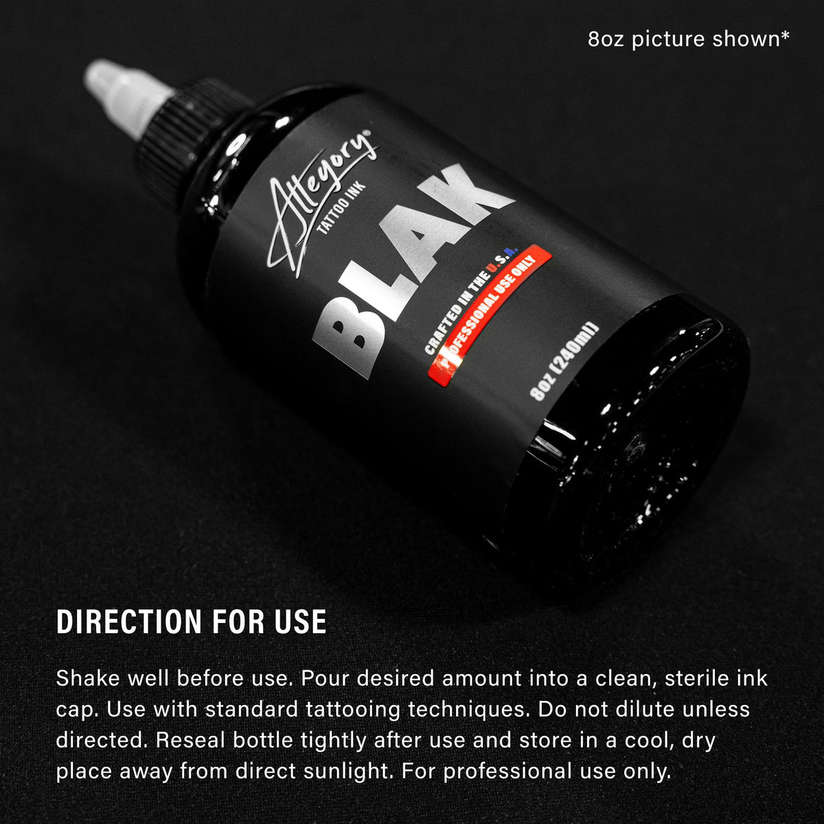 Allegory BLAK glass marble agitator inside bottle ensuring uniform pigment mix