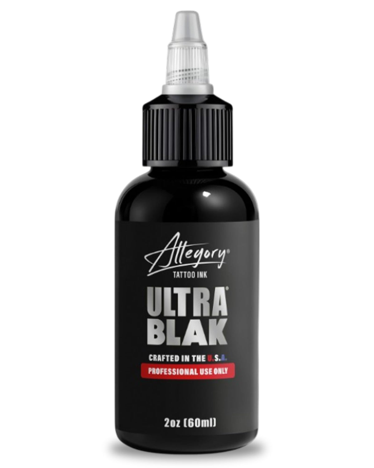 Allegory Ultra BLAK front bottle showing label and packaging benefit clarity