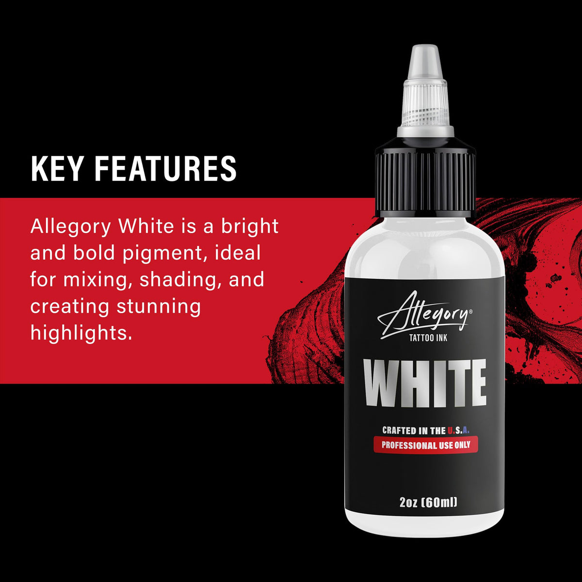 Allegory white bottle with glass marble agitator ensuring even mix