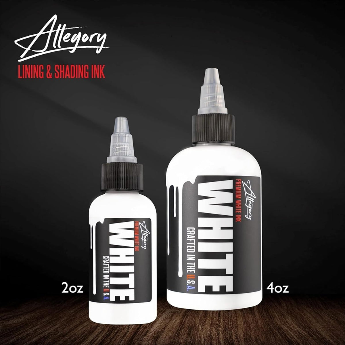 Allegory white glass marble agitator inside bottle ensuring consistent pigment