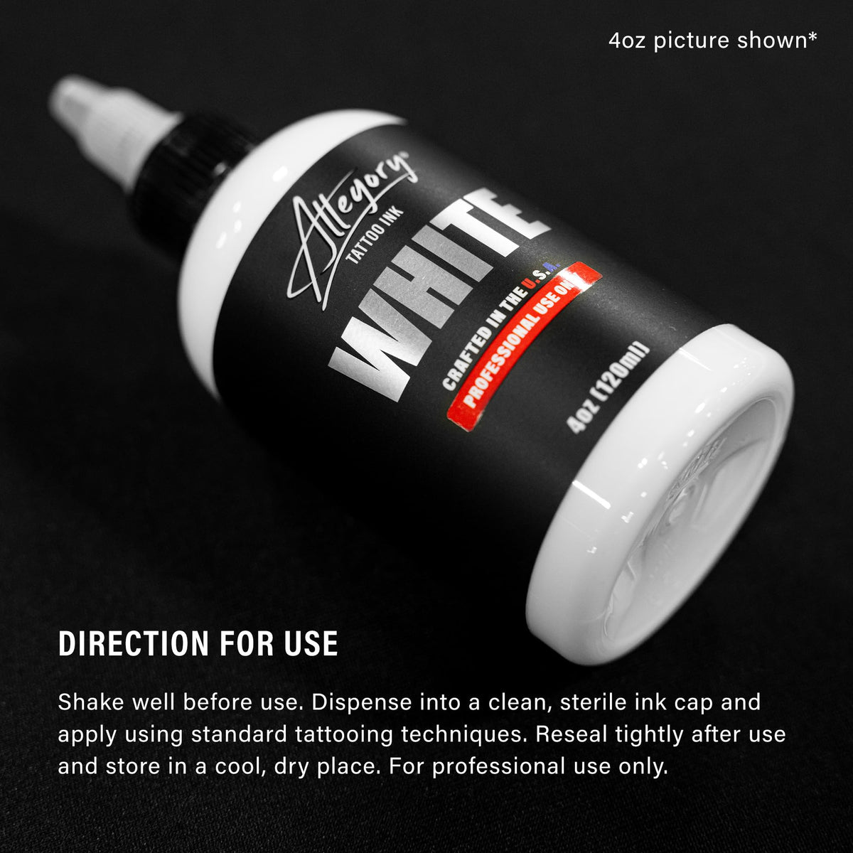 Allegory white pouring into cap for controlled dispensing and workflow