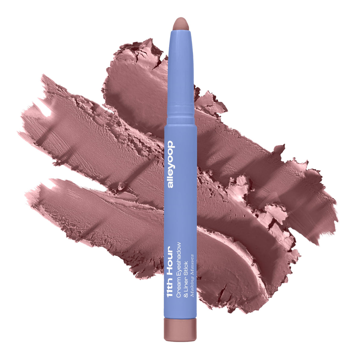 ALLEYOOP front packaging showing mauve matte stick and branding for quick selection