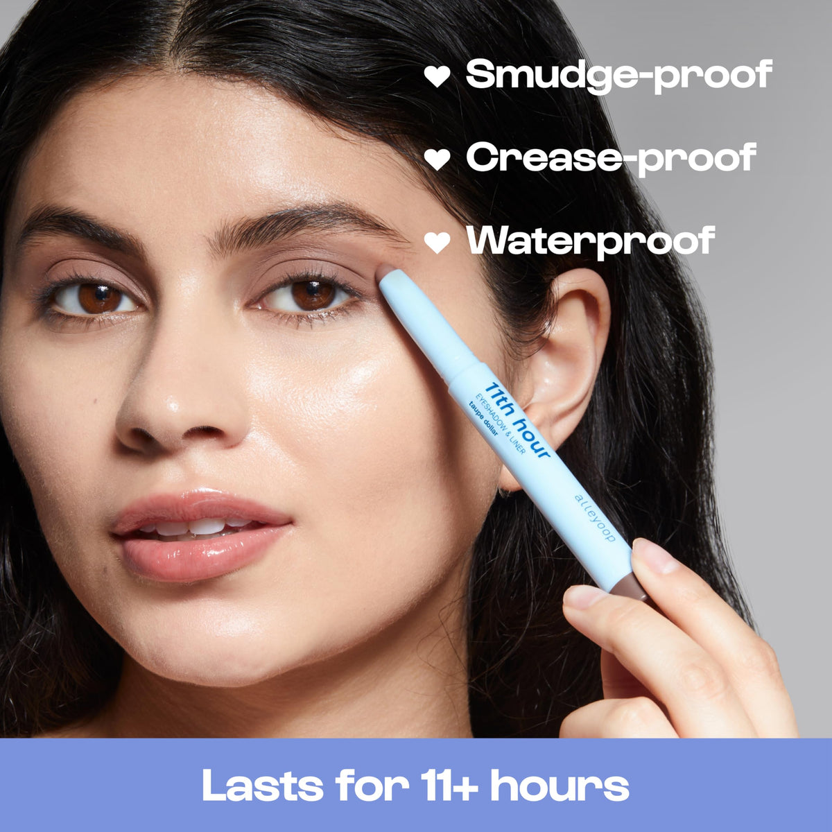 ALLEYOOP smudged along lashes showing liner precision and defining benefit