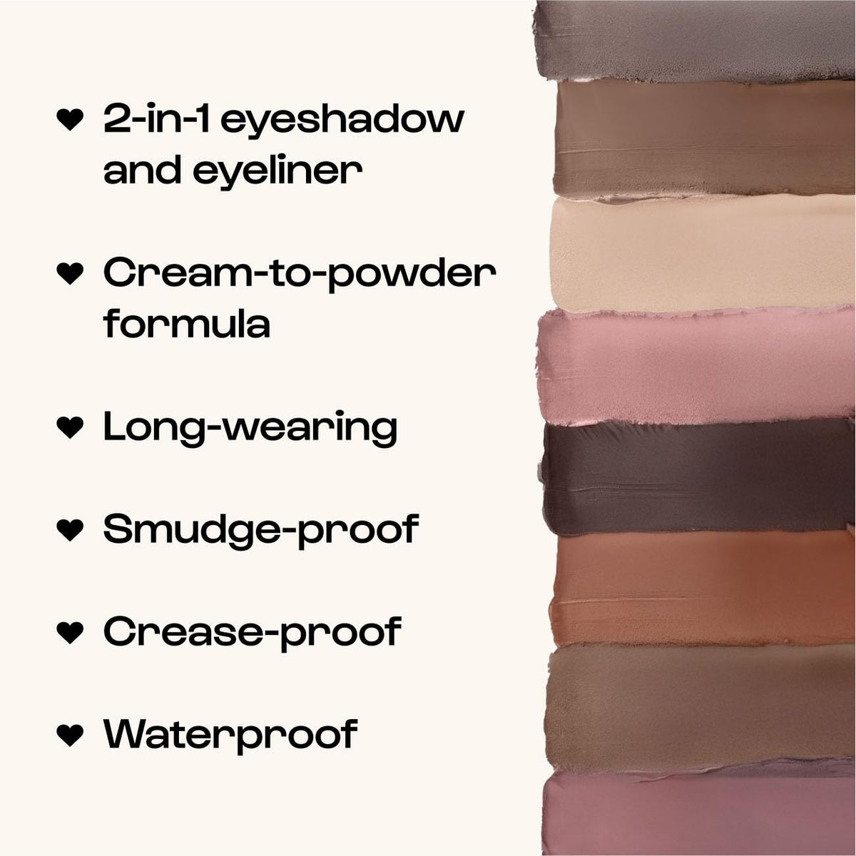 ALLEYOOP creamy texture swatch close-up showing blendable shimmer payoff