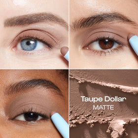 ALLEYOOP texture swipe on skin showing buildable matte pigment benefit
