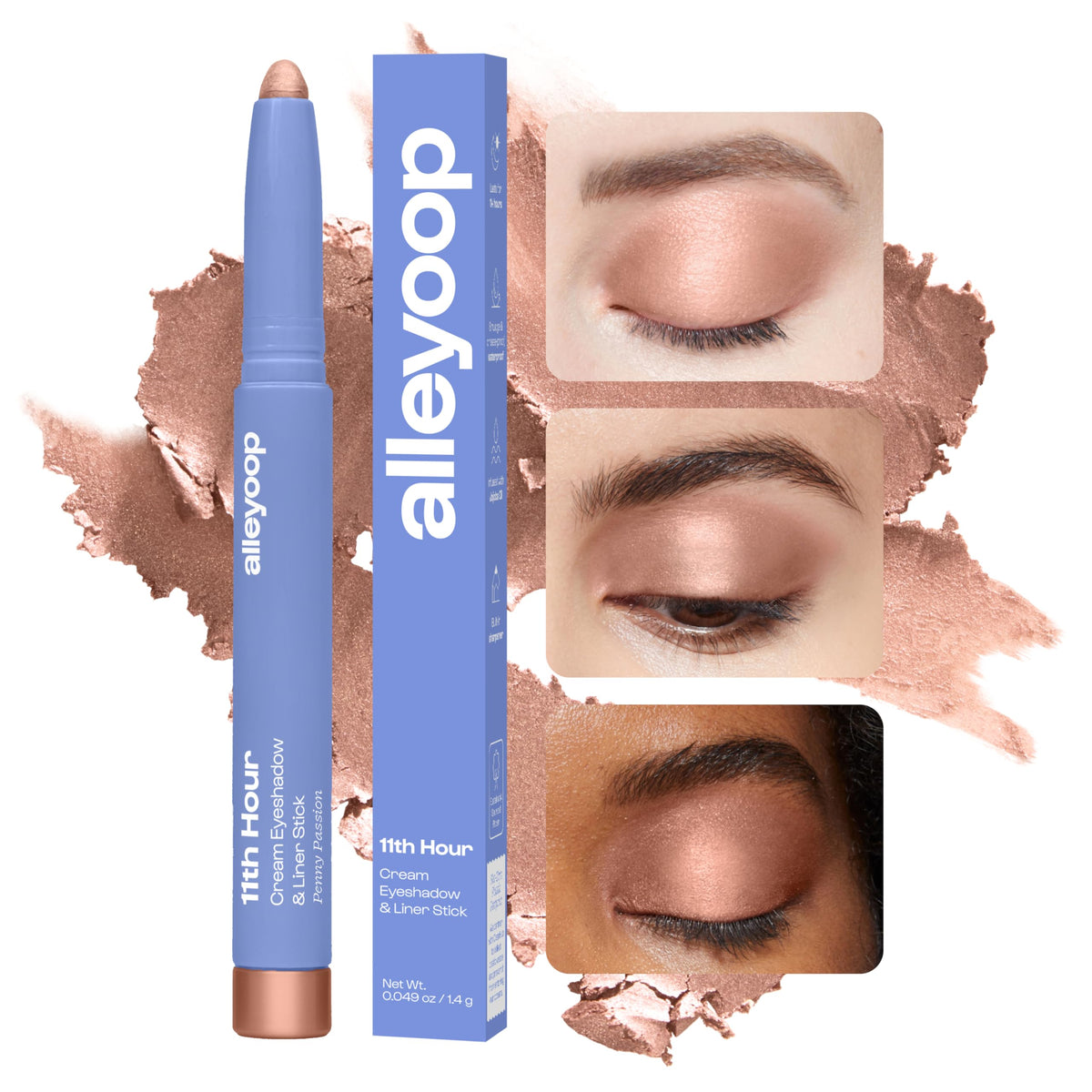 ALLEYOOP creamy texture close-up demonstrating smooth blendable finish