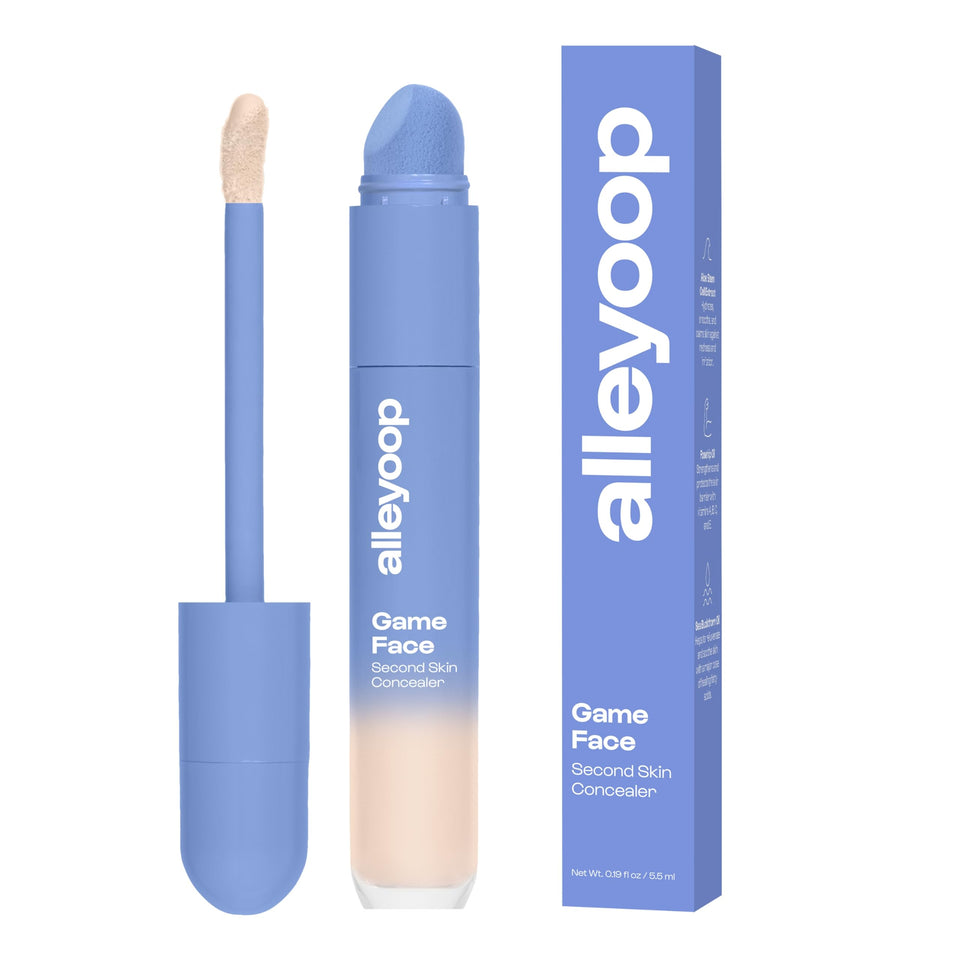 ALLEYOOP front packaging showing compact concealer and benefits