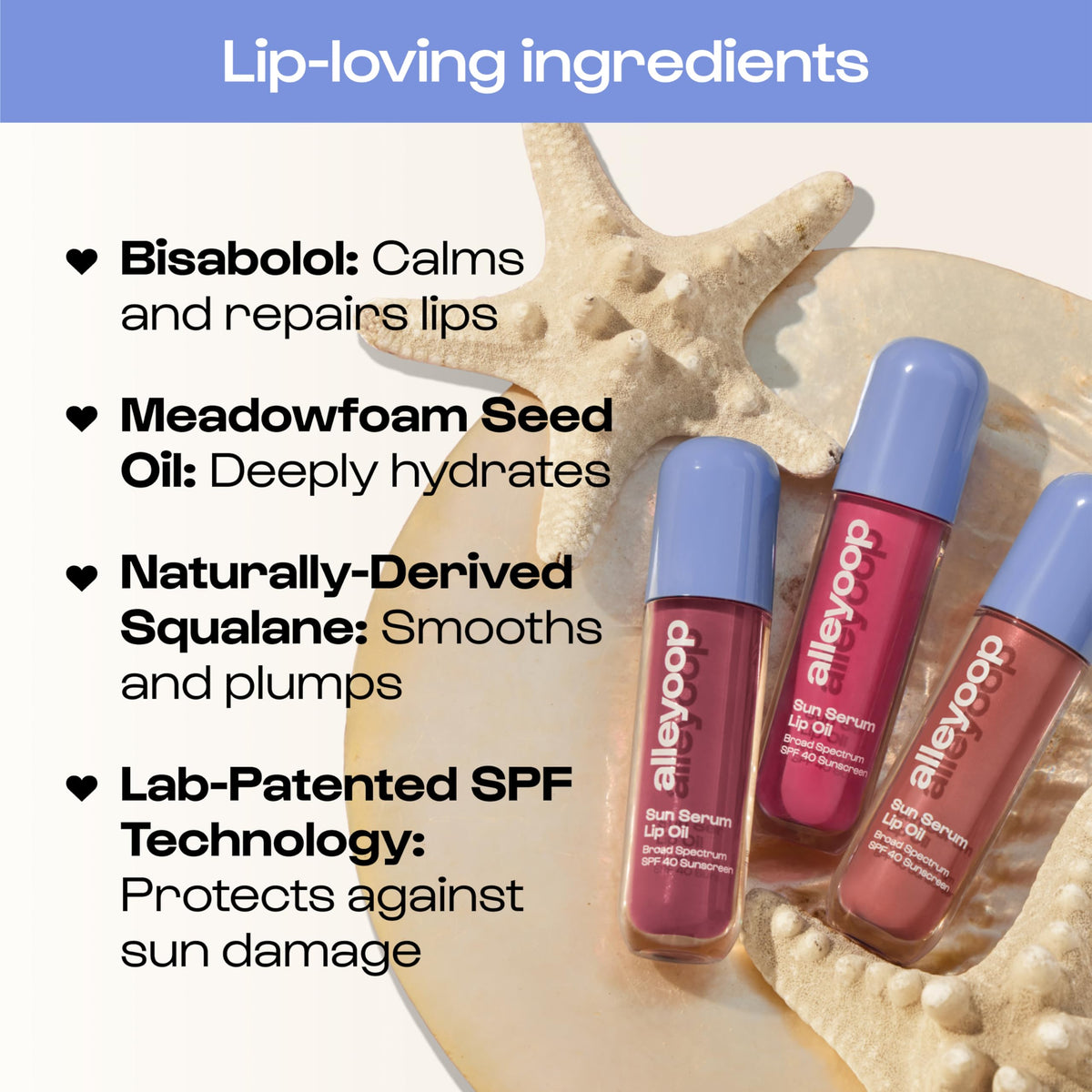 ALLEYOOP lip oil applied outdoors demonstrating sun protection benefit