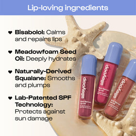ALLEYOOP lip swatch in Whirlwind showing tint and sun protection