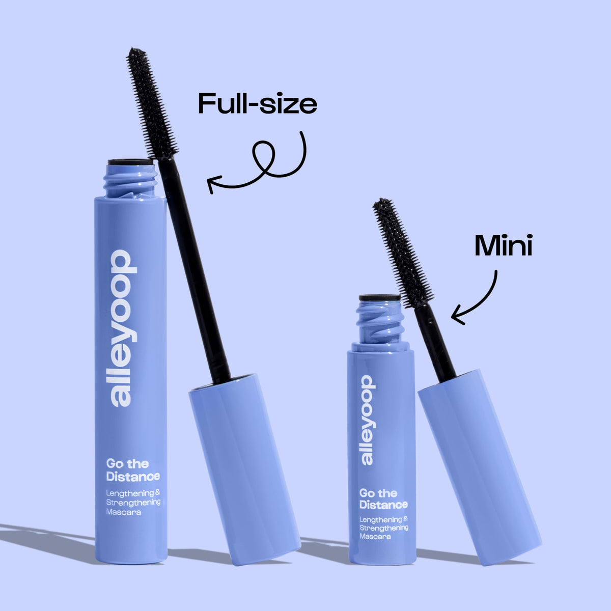 ALLEYOOP mascara in makeup bag lifestyle shot for everyday wear convenience
