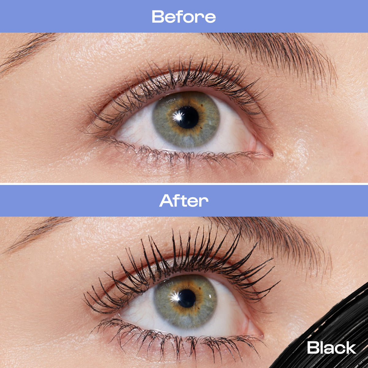 alleyoop mascara texture brush stroke reveals thin, buildable formula for clump-free application