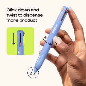 ALLEYOOP pen used on eye and brow for quick definition and polished finish