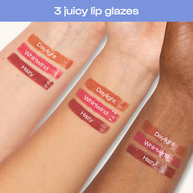 ALLEYOOP lip oil in a beach bag promoting daily SPF and shine