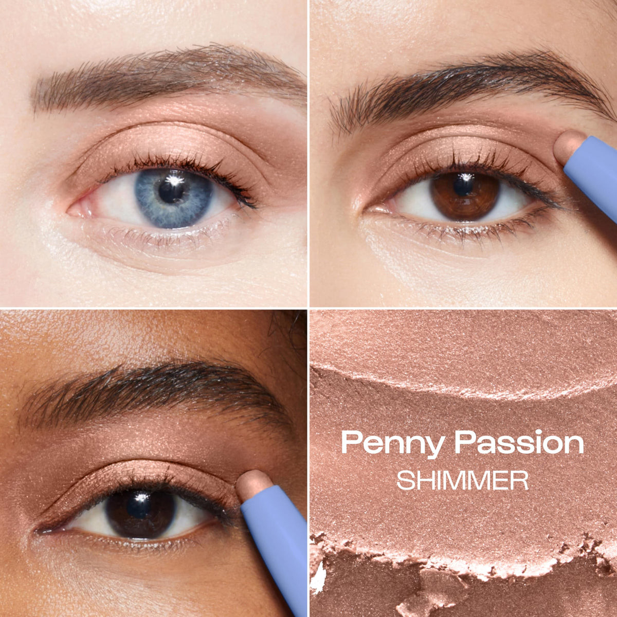 ALLEYOOP soft copper swatch on arm highlighting shimmery, buildable payoff
