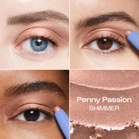 ALLEYOOP soft copper swatch on arm highlighting shimmery, buildable payoff