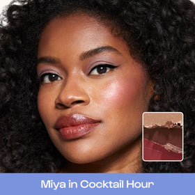 ALLEYOOP open palette with mirror revealing blush bronzer and highlighter shades
