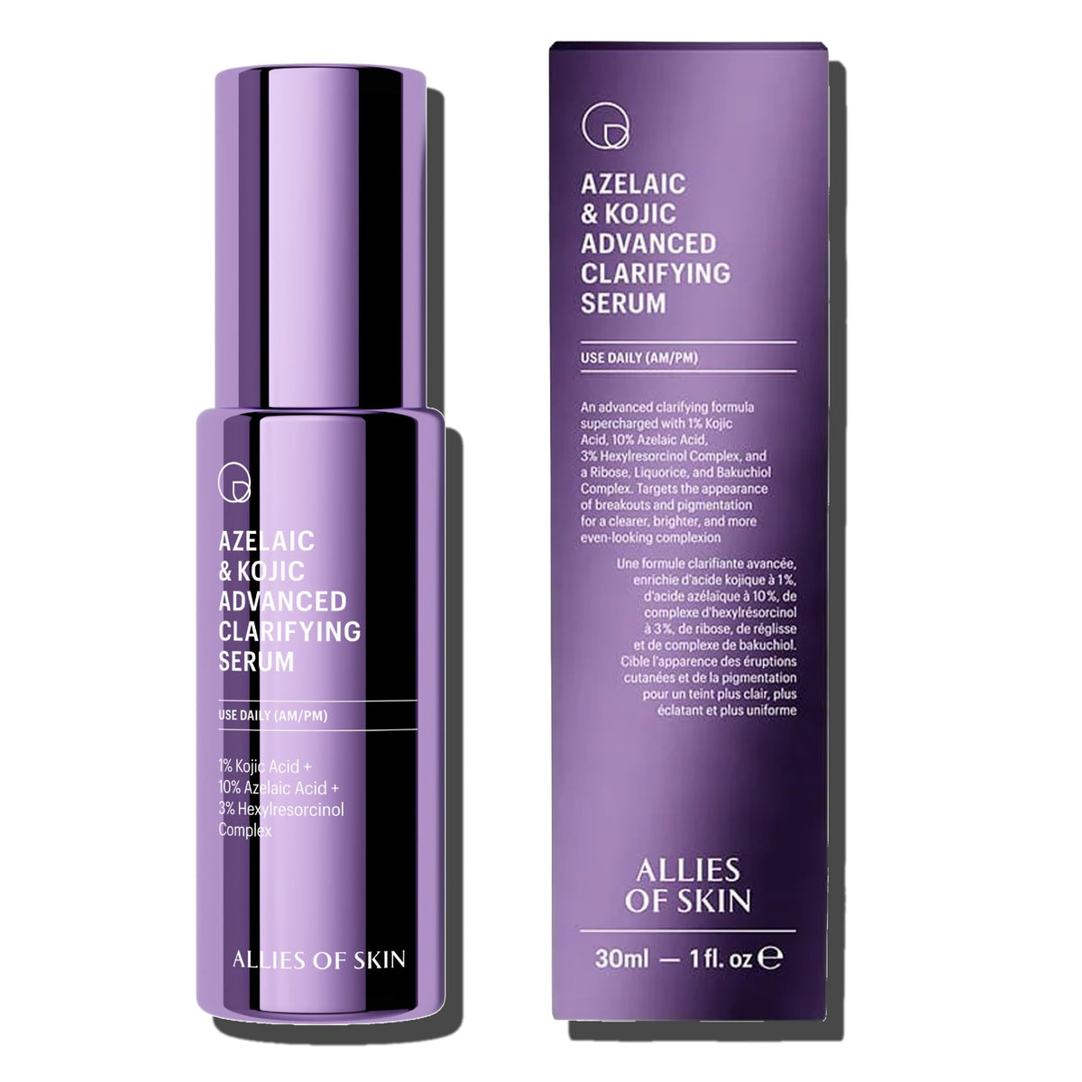 Allies of Skin front packaging showing product and benefits