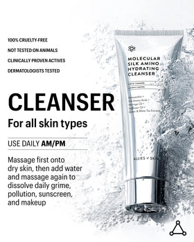 Allies of Skin label closeup focusing on ingredients list and clean formulation benefits
